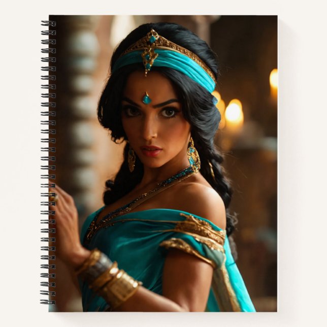Pretty Princess Jasmine Spiral Notebook (Front)