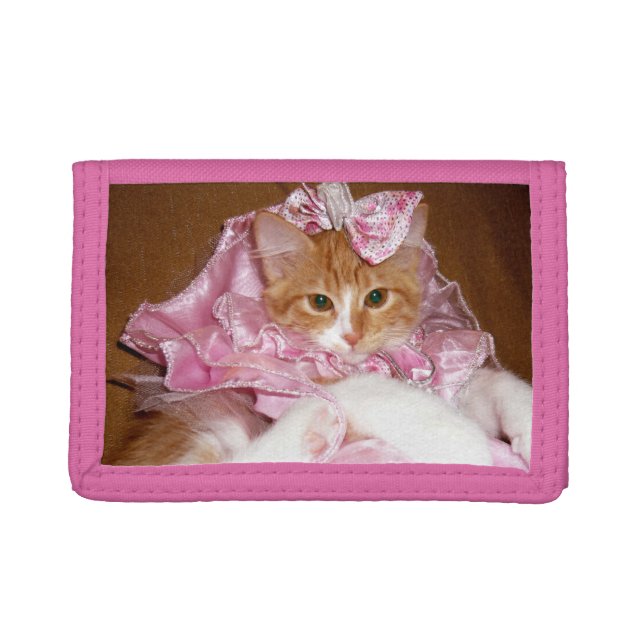 Pretty Princess Kitten Pink Trifold Wallet (Front)