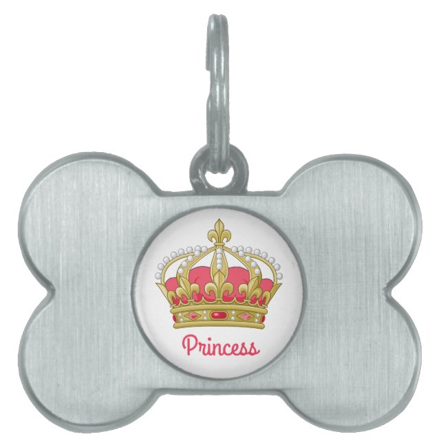 Pretty Princess Personalize Pet ID Tag (Front)