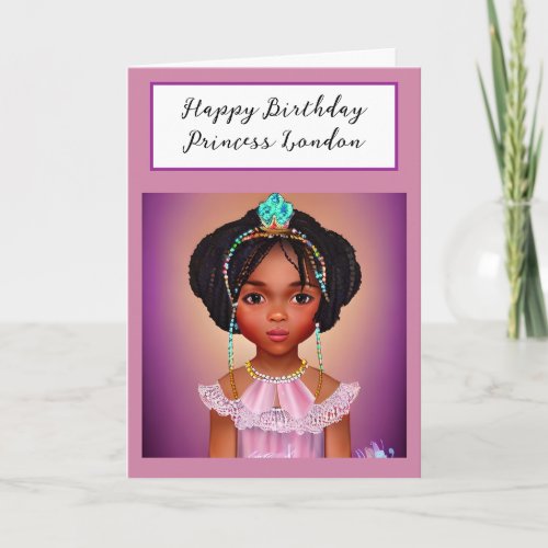 Pretty Princess Personalized Birthday Card