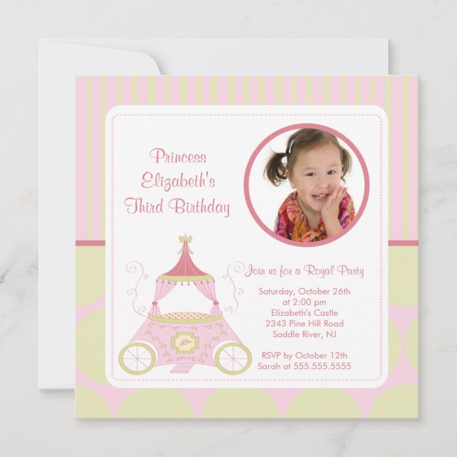 Pretty Princess Photo Birthday Invitation (Front)