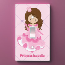 Pretty Princess Pink Little Girl Custom Kids Light Switch Cover