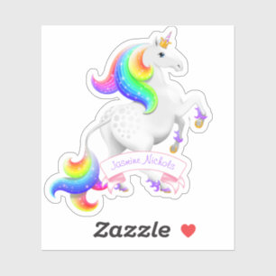 Pretty Princess Rainbow Unicorn Sticker