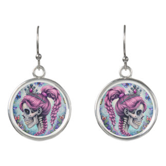 Pretty Princess Skull Earrings