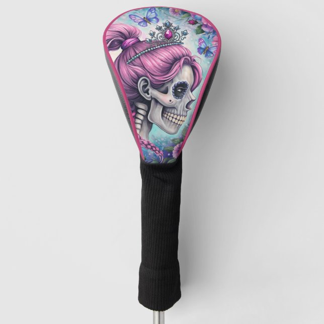 Pretty Princess Skull Golf Head Cover (Front)