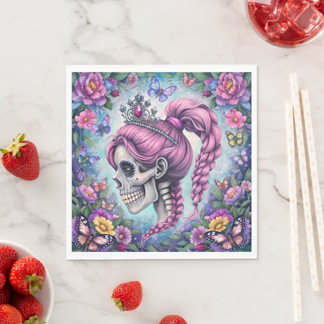 Pretty Princess Skull Napkins (Insitu)