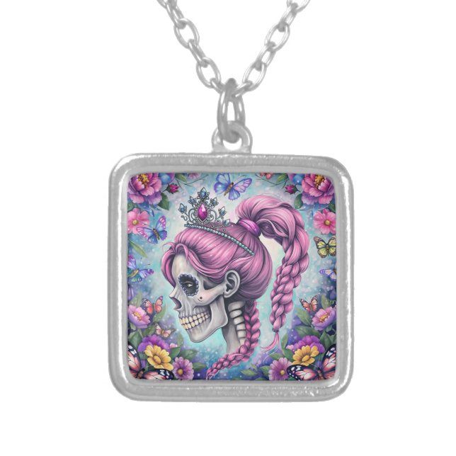 Pretty Princess Skull Necklace (Front)