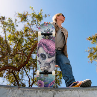 Pretty Princess Skull Skateboard