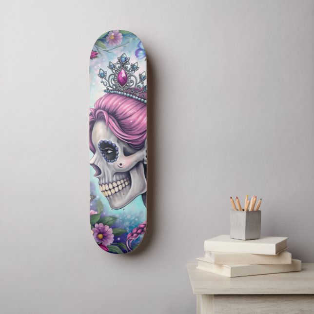 Pretty Princess Skull Skateboard (Wall Art)