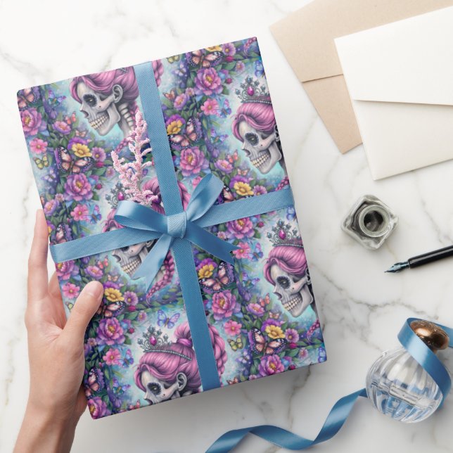 Pretty Princess Skull Wrapping Paper (Gifting)