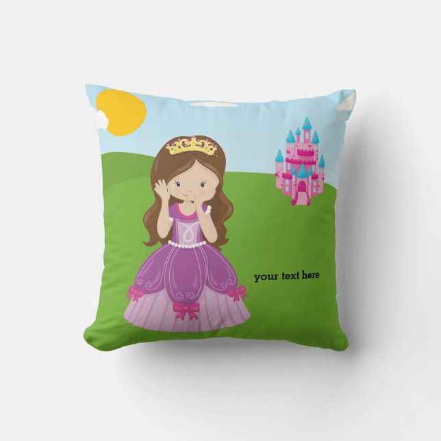 Pretty Princess Throw Pillow (Front)