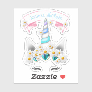 Pretty Princess Unicorn Crown with jade jewels Sticker