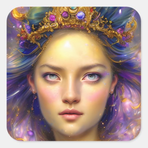 Pretty Princess Warrior Ethereal Goddess  Square Sticker