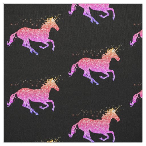 Pretty Prismatic pink unicorn trendy fabric