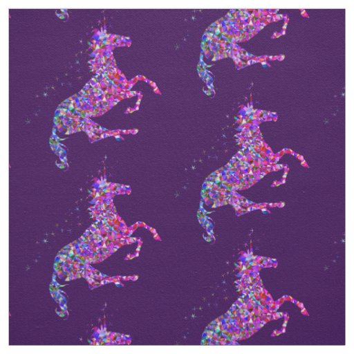 Pretty Prismatic purple unicorn trendy fabric