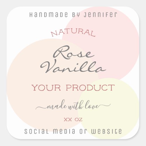 Pretty Product Packaging Labels Pastel Watercolor 
