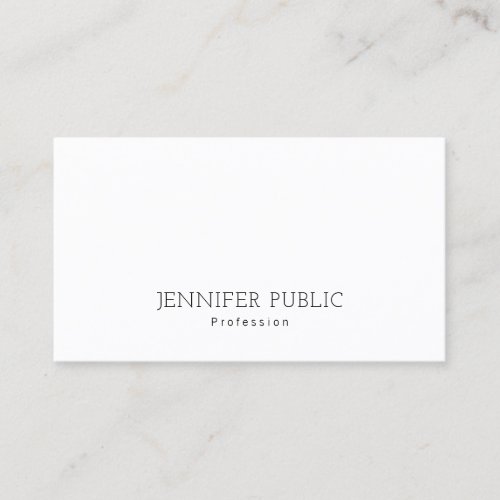Pretty Professional Sleek Design Chic Plain Modern Business Card