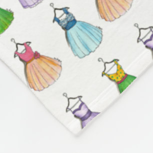 Pretty Prom Dresses Vintage Retro 1950s Fashion Fleece Blanket