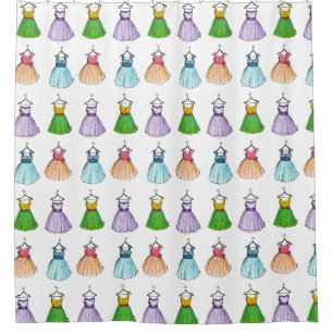 Pretty Prom Party Dresses Retro Vintage Fashion Shower Curtain