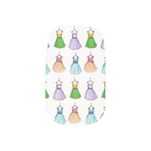 Pretty Prom Party Dresses Retro Vintage Style 50s Minx Nail Wraps