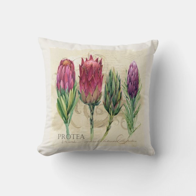 Pretty Protea Pillow (Front)