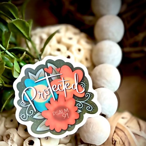 Pretty Protected Inspiring  Floral Inspirivity Sticker