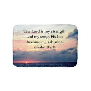 PRETTY PSALM 118 14 SUNRISE OVER THE OCEAN BATHROOM MAT