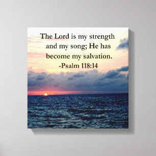 PRETTY PSALM 118 14 SUNRISE OVER THE OCEAN CANVAS PRINT