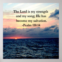 PRETTY PSALM 118 14 SUNRISE OVER THE OCEAN