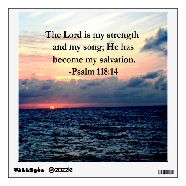 PRETTY PSALM 118 14 SUNRISE OVER THE OCEAN WALL STICKER (Front)