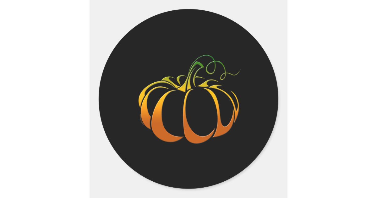Pretty Pumpkin in Shades of Autumn Fall Classic Round Sticker | Zazzle