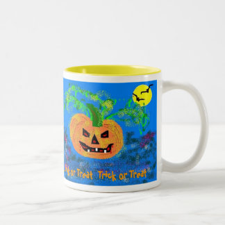 Pretty Pumpkin, Pretty Pumpkin,  Trick or Treat... Two-Tone Coffee Mug