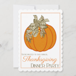 Pretty Pumpkin Thanksgiving dinner party invite 18
