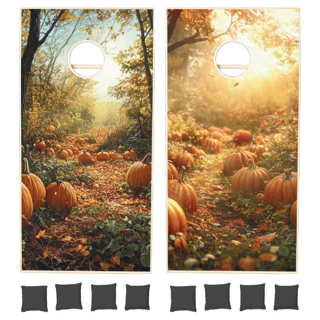 Pretty Pumpkin Trails Cornhole Set (Set)