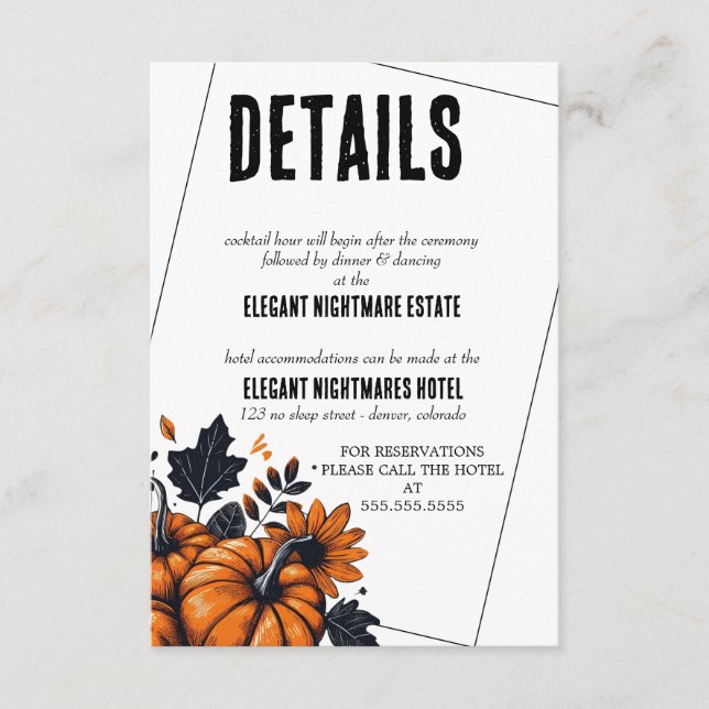 Pretty Pumpkins Enclosure Card (Front)