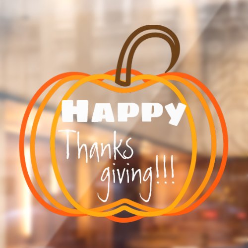 Pretty PumpkinS Happy Thanksgiving Window Cling