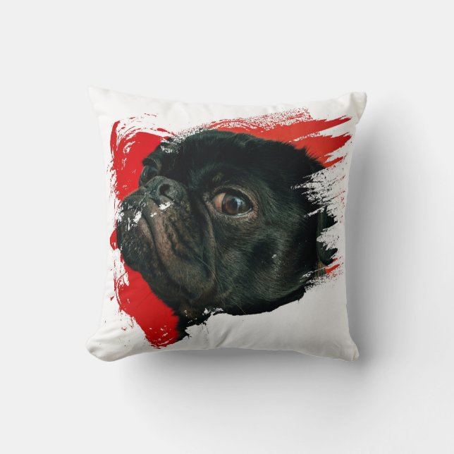 Pretty Puppy Artwork Throw Pillow (Front)
