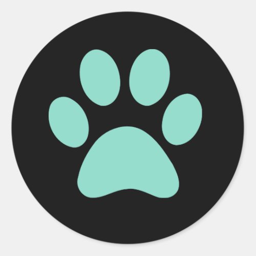 Pretty Puppy Paw Print Classic Round Sticker