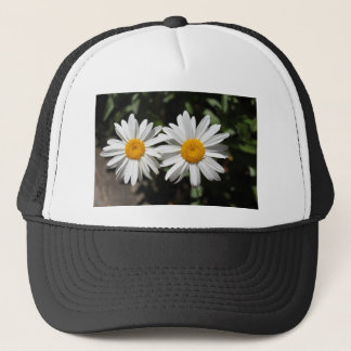 Pretty pure white daisy flowers trucker hat
