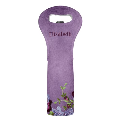 Pretty Purple Adorable Floral Wine Bag