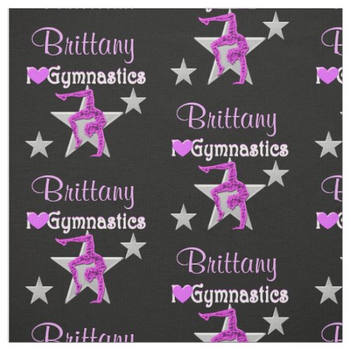 PRETTY PURPLE AND BLACK CUSTOMIZED GYMNAST FABRIC