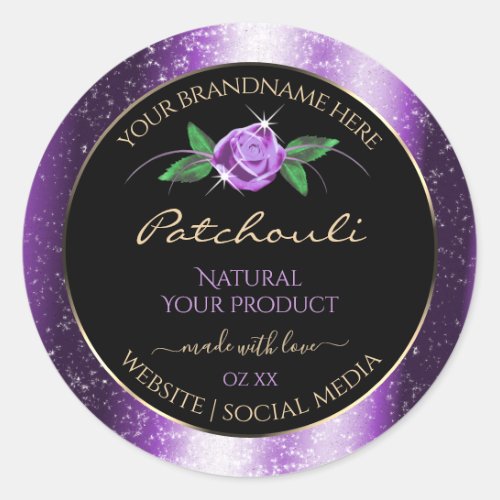 Pretty Purple and Black Product Labels Rose Flower
