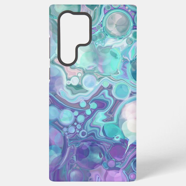 Pretty Purple and Blue Abstract Faux Marble Samsung Galaxy Case (Back)