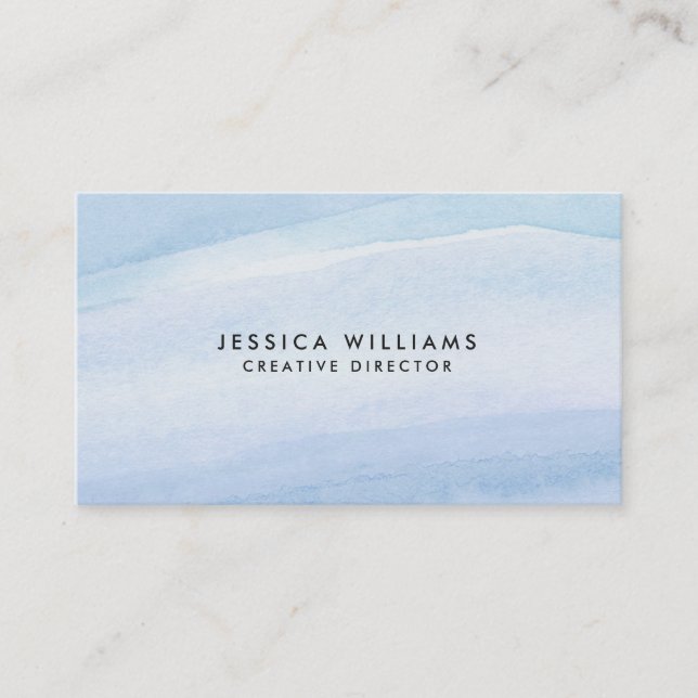 Pretty Purple and Blue Watercolor Business Card (Front)