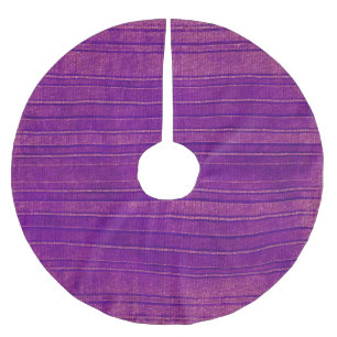 Pretty Purple and Pink Distressed Stripes Pattern Brushed Polyester Tree Skirt