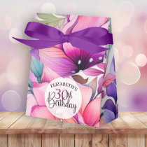 Pretty Purple and Pink Floral 30th Birthday Favor Boxes