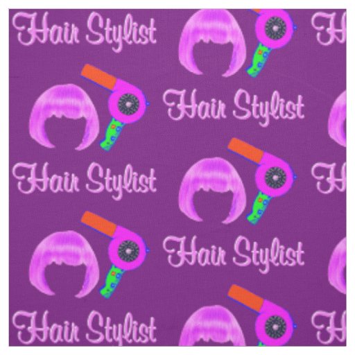 PRETTY PURPLE AND PINK HAIR STYLIST FABRIC