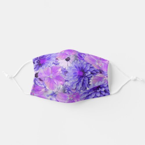 Pretty Purple and Pink Hawaiian Floral Adult Cloth Face Mask