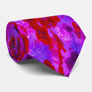 Pretty Purple and Red Garden Phlox Flowers Neck Tie