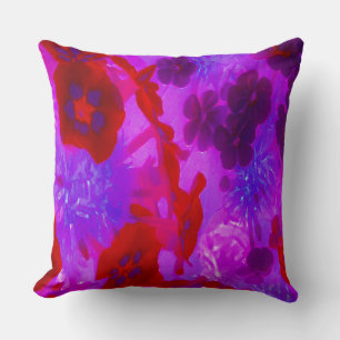 Pretty Purple and Red Garden Phlox Flowers Throw Pillow